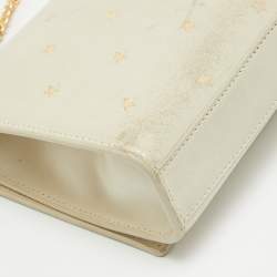 Pre Owned Saint Laurent Cream Leather Medium Kate Star Shoulder Bag