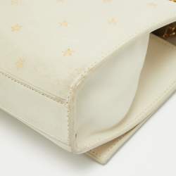 Pre Owned Saint Laurent Cream Leather Medium Kate Star Shoulder Bag