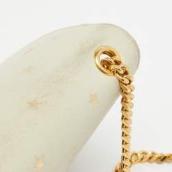 Pre Owned Saint Laurent Cream Leather Medium Kate Star Shoulder Bag