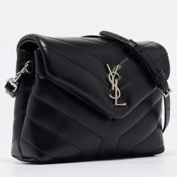Pre Owned Saint Laurent Black Quilted Leather Toy Loulou Crossbody Bag