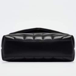 Pre Owned Saint Laurent Black Quilted Leather Toy Loulou Crossbody Bag