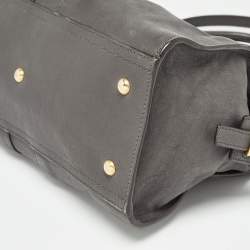 Saint Laurent Grey Leather Small Cabas Chyc Tote