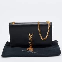 Pre Owned Saint Laurent Black Leather Kate Tassel Shoulder Bag