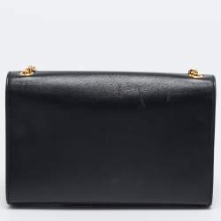 Pre Owned Saint Laurent Black Leather Kate Tassel Shoulder Bag