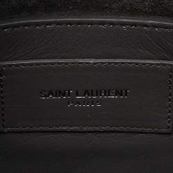 Saint Laurent Silver Leather Classic Baby Duffle Bag