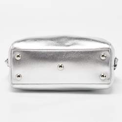 Saint Laurent Silver Leather Classic Baby Duffle Bag