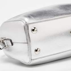 Saint Laurent Silver Leather Classic Baby Duffle Bag