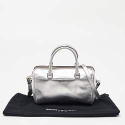 Saint Laurent Silver Leather Classic Baby Duffle Bag