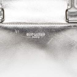 Saint Laurent Silver Leather Classic Baby Duffle Bag