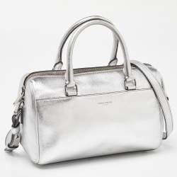 Saint Laurent Silver Leather Classic Baby Duffle Bag