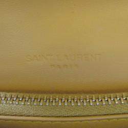 Saint Laurent Paris Tan Leather  Card Case On Chain