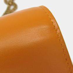 Saint Laurent Paris Tan Leather  Card Case On Chain