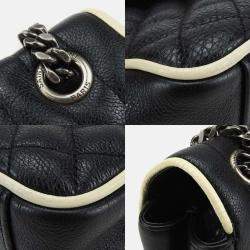 Saint Laurent Paris Black Leather Medium Monogram Triquilt Matelassé Envelope Bag