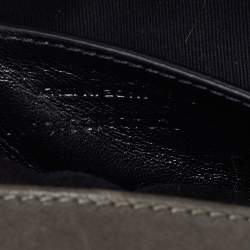 Pre Owned Saint Laurent Olive Green Mix Matelasse Leather Medium Envelope Chain Bag