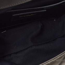 Pre Owned Saint Laurent Olive Green Mix Matelasse Leather Medium Envelope Chain Bag