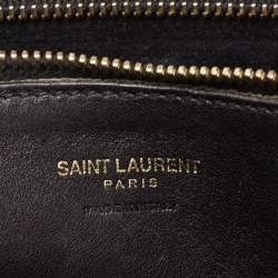 مملوكة مسبقًا Saint Laurent Black Matelasse Leather Small Monogram Cabas Tote