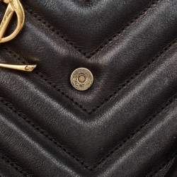 مملوكة مسبقًا Saint Laurent Black Matelasse Leather Small Monogram Cabas Tote