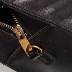 مملوكة مسبقًا Saint Laurent Black Matelasse Leather Small Monogram Cabas Tote