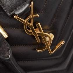 مملوكة مسبقًا Saint Laurent Black Matelasse Leather Small Monogram Cabas Tote