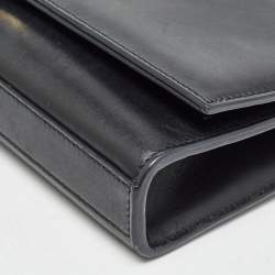 Pre Owned Saint Laurent Black Leather Kate Tassel Clutch