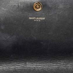 Pre Owned Saint Laurent Black Leather Kate Tassel Clutch