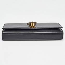 Pre Owned Saint Laurent Black Leather Kate Tassel Clutch