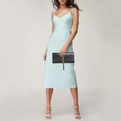 Pre Owned Saint Laurent Black Leather Kate Tassel Clutch