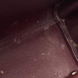 Saint Laurent Burgundy Croc Embossed Leather Nano Classic Sac De Jour Tote