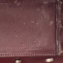 Saint Laurent Burgundy Croc Embossed Leather Nano Classic Sac De Jour Tote