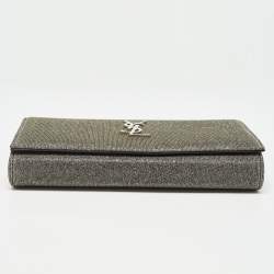 Saint Laurent Grey Lurex Fabric Kate Chain Clutch