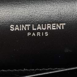 Saint Laurent Grey Lurex Fabric Kate Chain Clutch