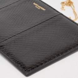 Saint Laurent Black Ayers Watersnake Leather Chain Pouch