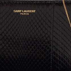 Saint Laurent Black Ayers Watersnake Leather Chain Pouch