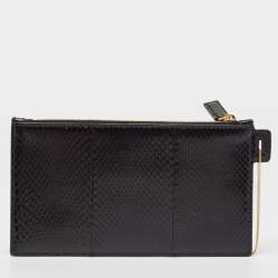 Saint Laurent Black Ayers Watersnake Leather Chain Pouch