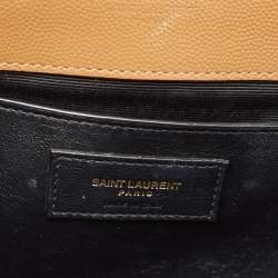 Pre Owned Saint Laurent Beige Mix Matelassé Leather Medium Envelope Chain Bag