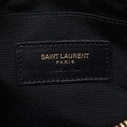 Saint Laurent Multicolor Leather and Suede Fringed Zip Clutch
