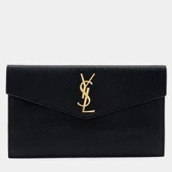 Pre Owned Saint Laurent Paris Black Uptown Clutch Bag