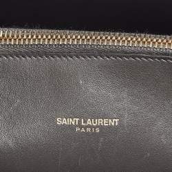 Saint Laurent Grey Croc Embossed Leather Baby Classic Sac De Jour Tote