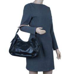 Pre Owned Saint Laurent Paris Black Leather Small Hobo