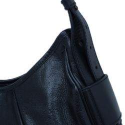 Pre Owned Saint Laurent Paris Black Leather Small Hobo