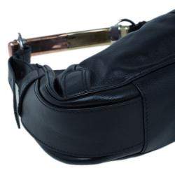 Pre Owned Saint Laurent Paris Black Leather Small Hobo