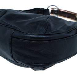 Pre Owned Saint Laurent Paris Black Leather Small Hobo