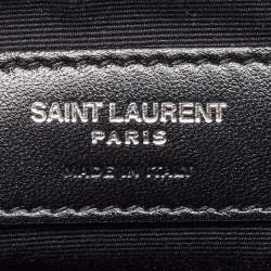 Pre Owned Saint Laurent Black Matelassé Leather Lou Belt Bag