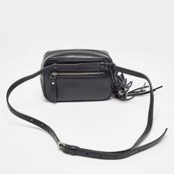 Pre Owned Saint Laurent Black Matelassé Leather Lou Belt Bag