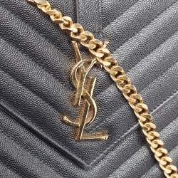 Saint Laurent Black Matelasse Leather Medium Cassandre Flap Bag