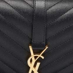 Saint Laurent Black Matelasse Leather Medium Cassandre Flap Bag