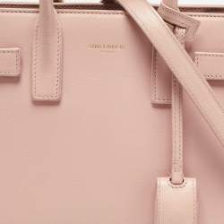 Pre Owned Saint Laurent Old Rose Leather Nano Classic Sac De Jour Tote