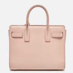 Pre Owned Saint Laurent Old Rose Leather Nano Classic Sac De Jour Tote