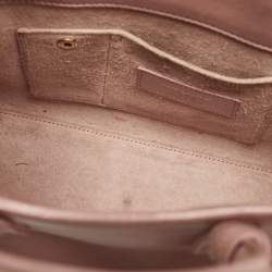 Pre Owned Saint Laurent Old Rose Leather Nano Classic Sac De Jour Tote