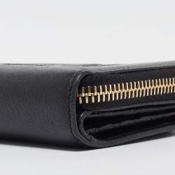 Saint Laurent Black Leather Belle de Jour Zip Compact Wallet